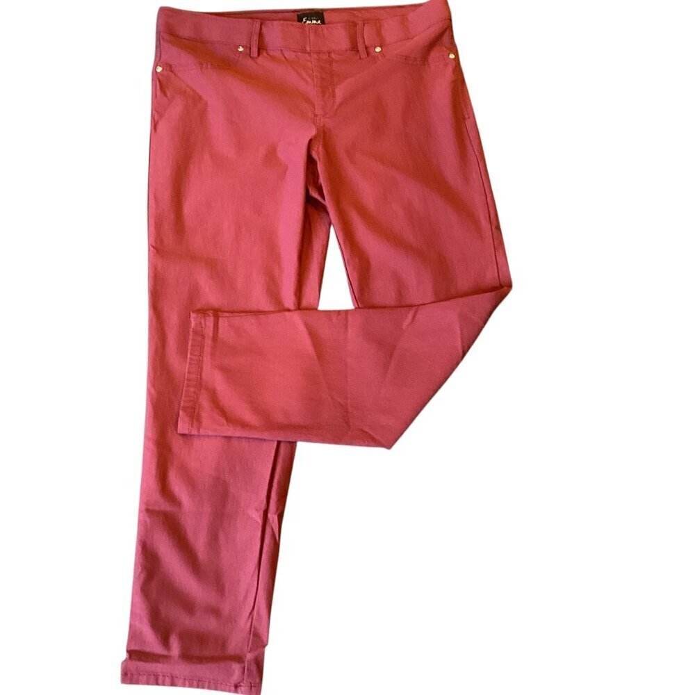 Simply Emma Stretch Pants Plus Sz 18W Burgundy Pink-Red #94M